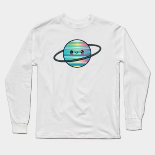 Funny Cute Rainbow Planet Uranus Long Sleeve T-Shirt